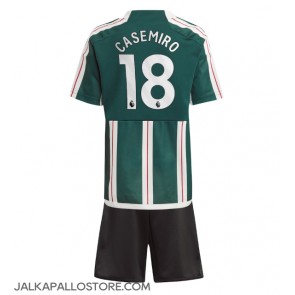 Manchester United Casemiro #18 Vieraspaita Lapsille 2023-24 Lyhythihainen (+ shortsit)